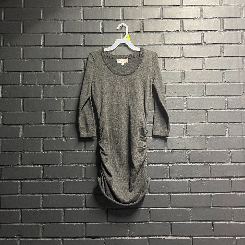 PINK REPUBLIC LIKE NEW! Dark Gray Side Gather on Dress Mini Length size XS